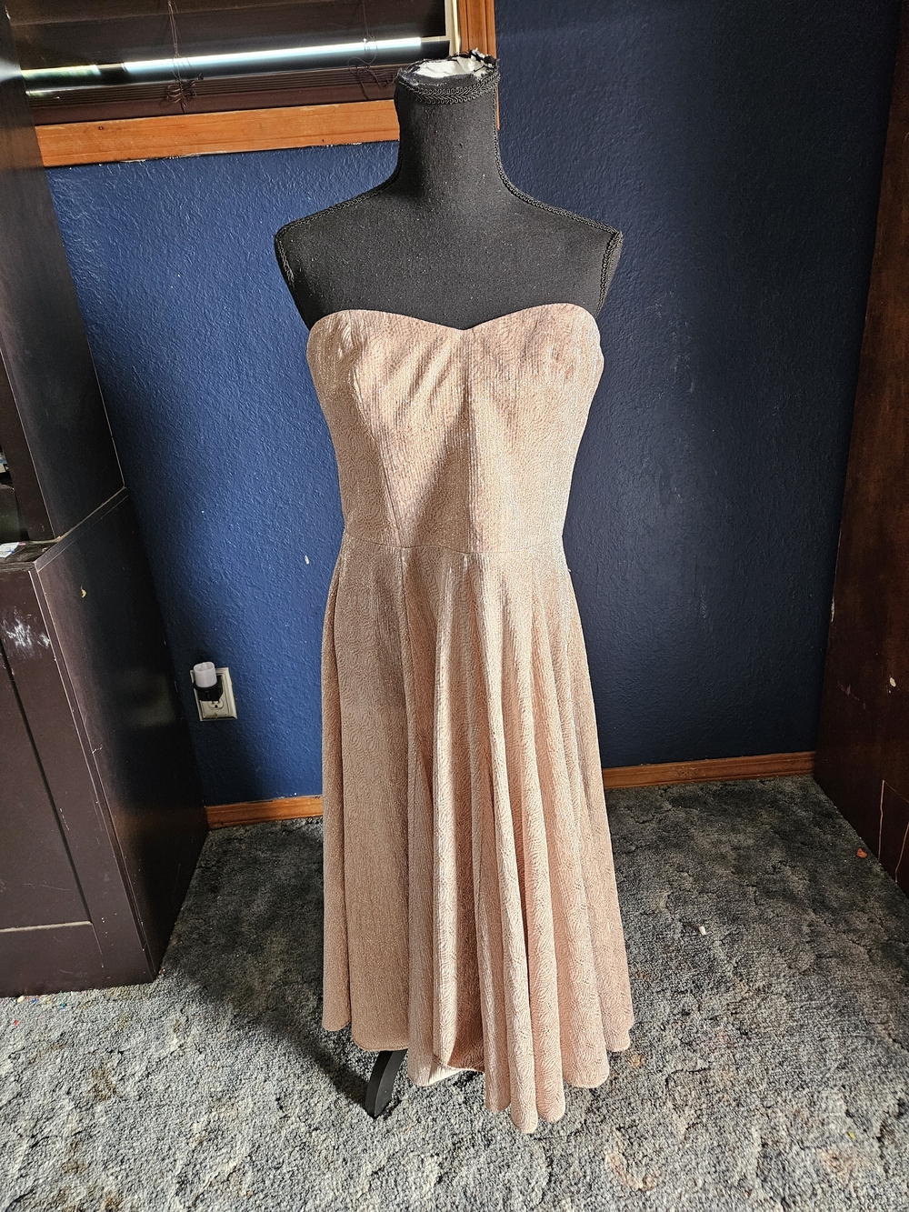 Dress the Population Strapless Blush A-Line Midi Dress